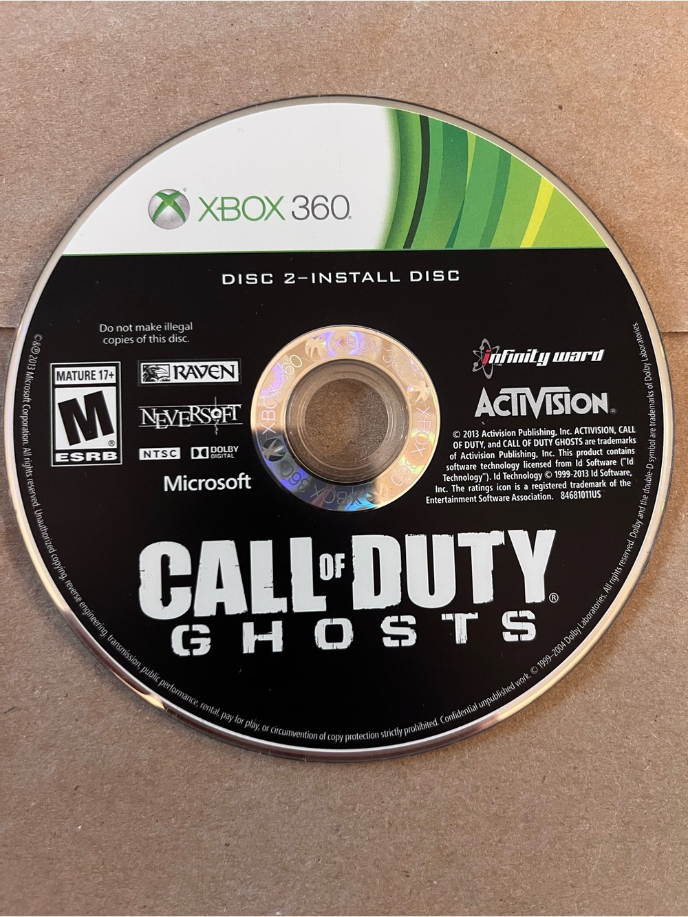 Microsoft Xbox 360 Call of Duty: Ghosts Install Disc - Black/Green/White